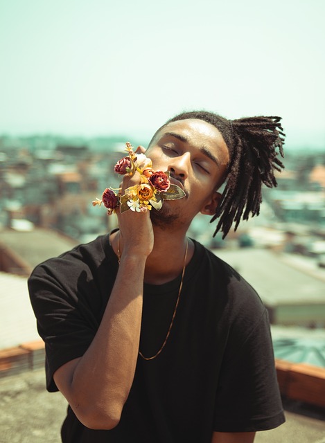 Free Man Flower Background photo and picture