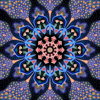 Mandala, Blauw, Sjabloon, Achtergrond
