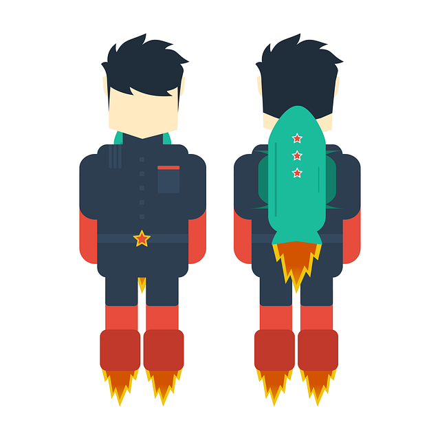 Free man avatar rocket vector