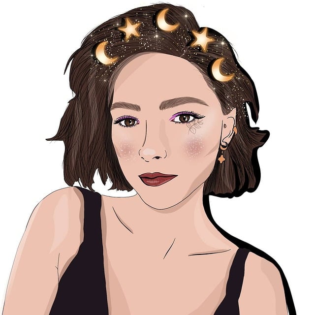 Frau, Sterne, Digital Portrait