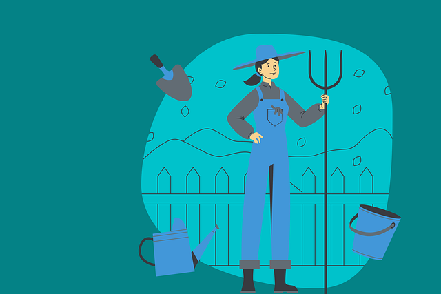 Free gardener woman gardening illustration