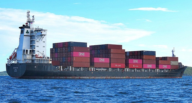 freighter ship, container ship, nature, sea, cargo ship, ocean