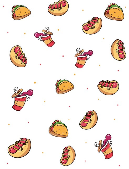 Fast Food, Fast-Food-Zeichnung