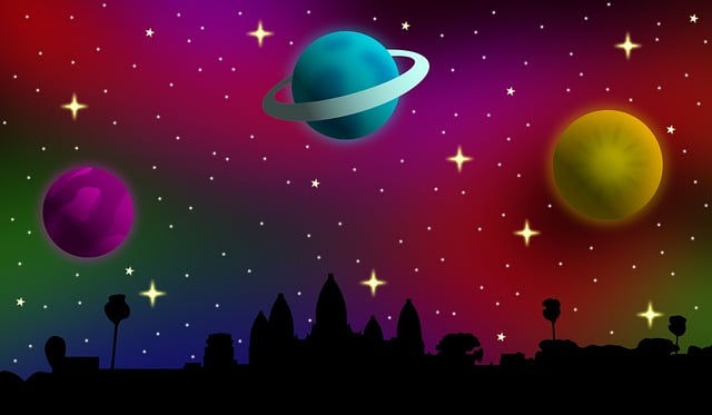 Free asteroid comet stars illustration