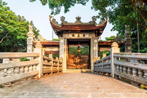 Templo, Sol, Por La Tarde, Hanoi