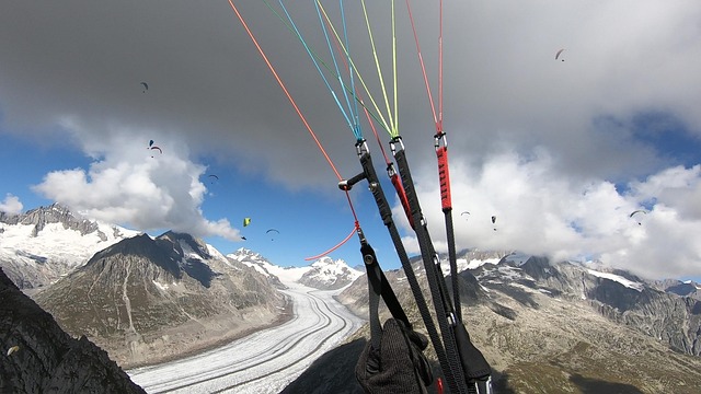 Free Paraglider Aletsch Glacier photo and picture