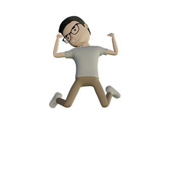 Pular, Feliz, Homem, 3D, Recortar