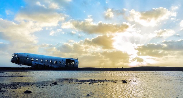 Flugzeug, Flugzeugwrack, Reise, Island