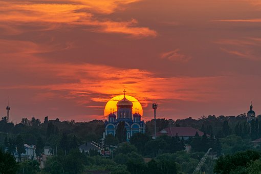 Free Sunset Church photo and picture