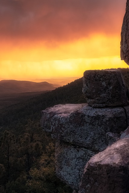 Solnedgang, Klint, Landskab, Natur
