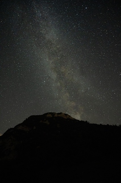 Montanha, Via Láctea, Estrelas, Noite