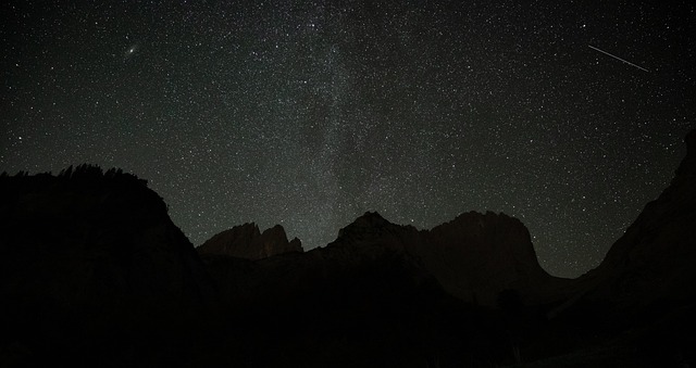 Montanhas, Alpes, Céu Noturno, Estrelas