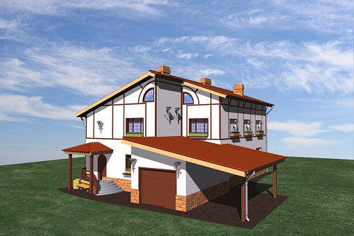 Casa, Cabaña, 3D, Hacer, Diseño