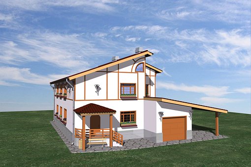 Casa, Cabaña, 3D, Hacer, Diseño