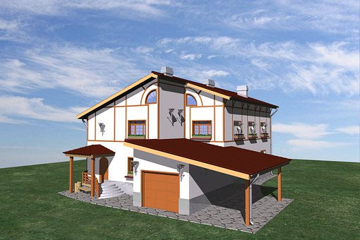Casa, Cabaña, 3D, Hacer, Diseño