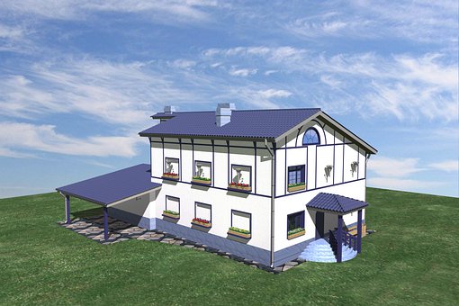 Casa, Cabaña, 3D, Hacer, Diseño