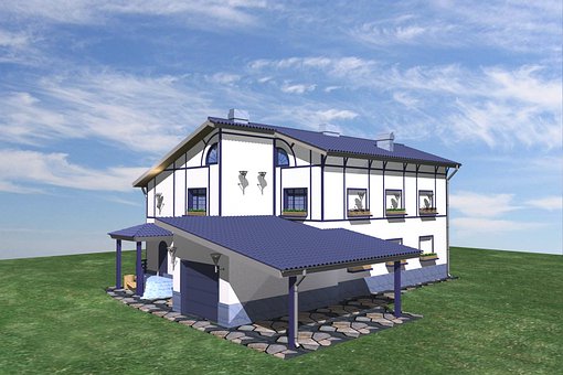 Casa, Cabaña, 3D, Hacer, Diseño