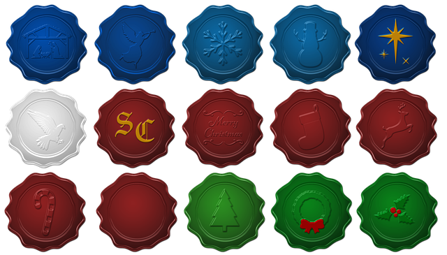 Free christmas stamp seal illustration