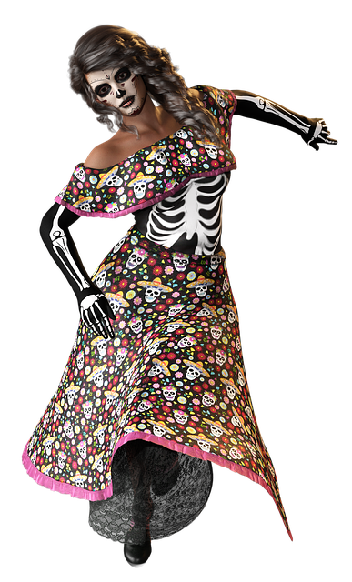 Free day of the dead halloween woman illustration