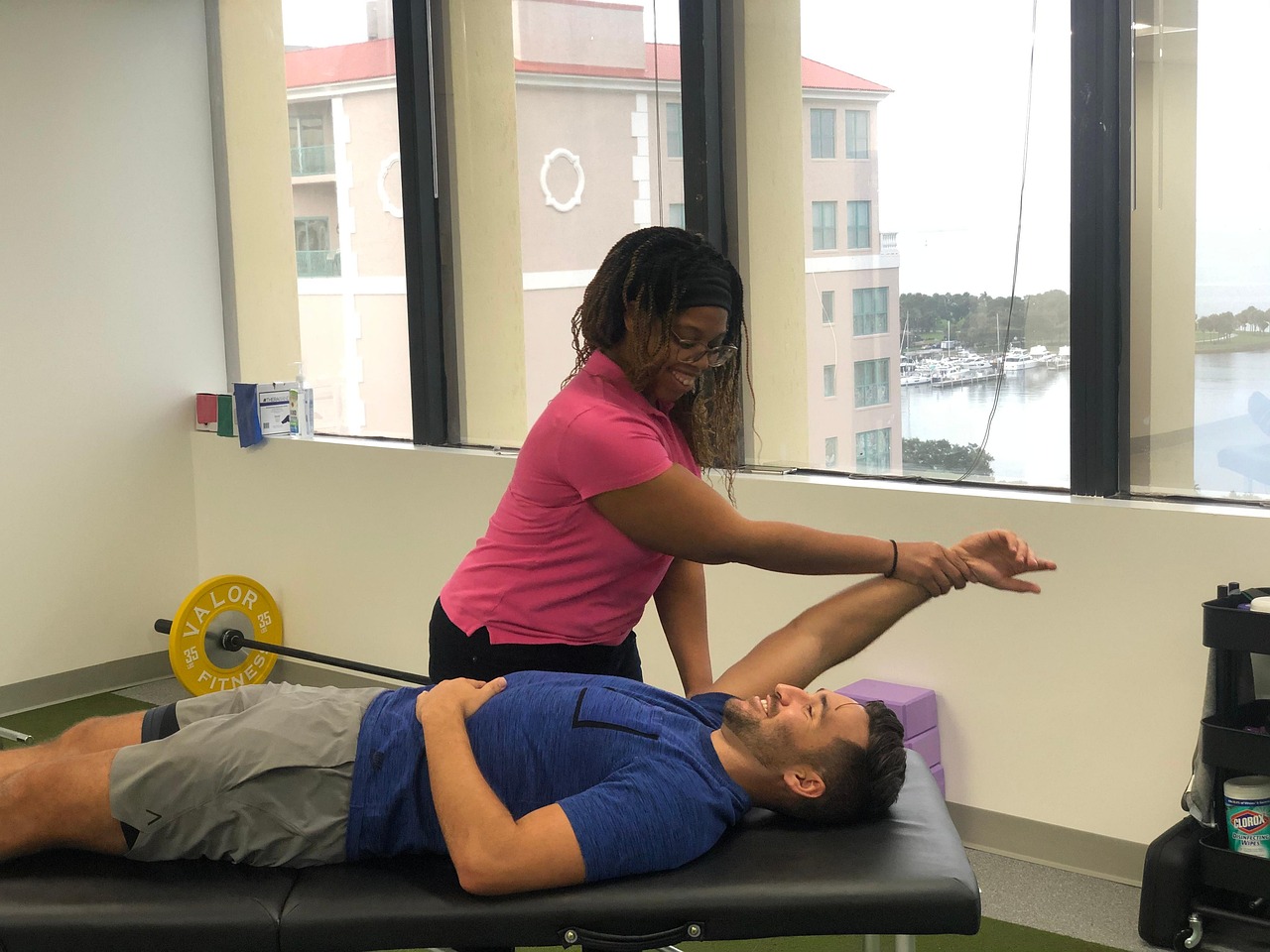 Physical therapy session