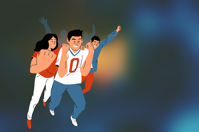 Free victory together team illustration
