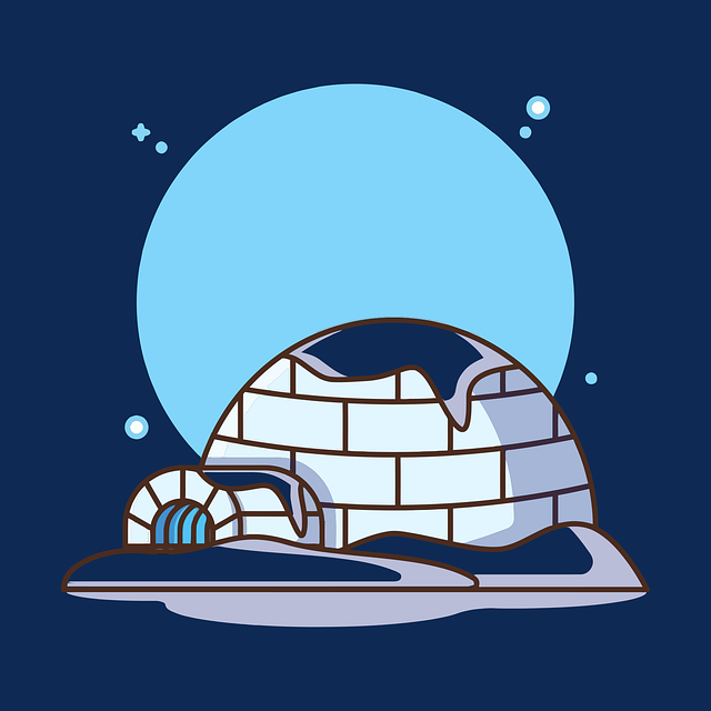 Free christmas igloo winter illustration