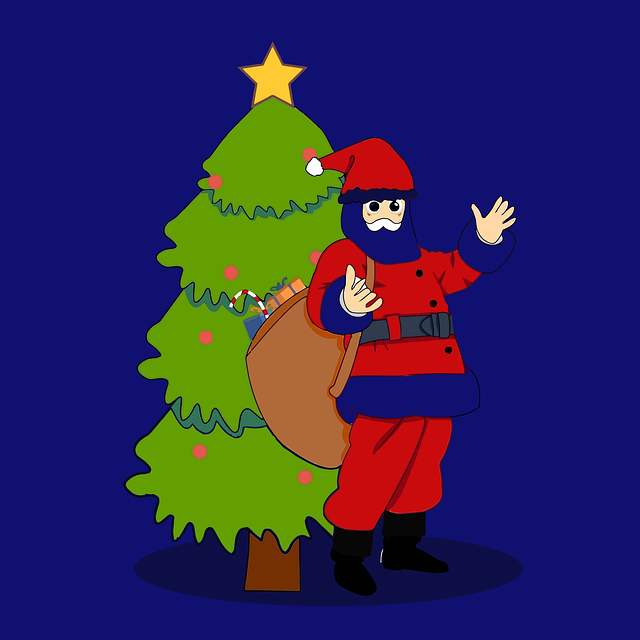 Free christmas christmas tree santa claus illustration