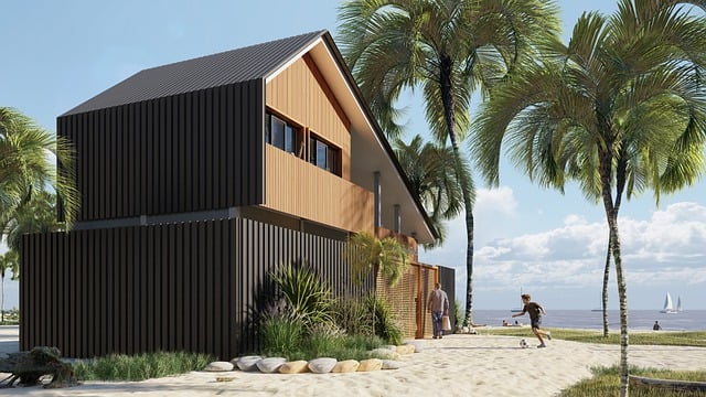 Download free HD stock image of Villa Beach Free villa beach architecture illustration