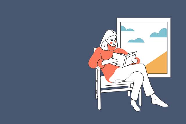 Free woman book hobby illustration