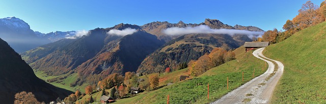 Montanhas, Panorama, Cair, Suíça