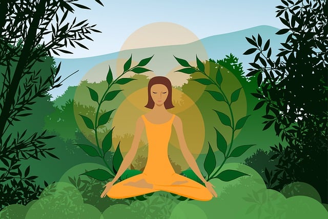 Free meditation mindfulness nature illustration