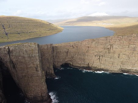 Sørvágsvatn, Lago, Ilhas Faroe, Mar