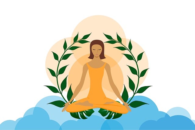 Free meditation reflection woman illustration