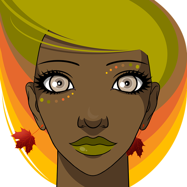 Free woman autumn fall illustration