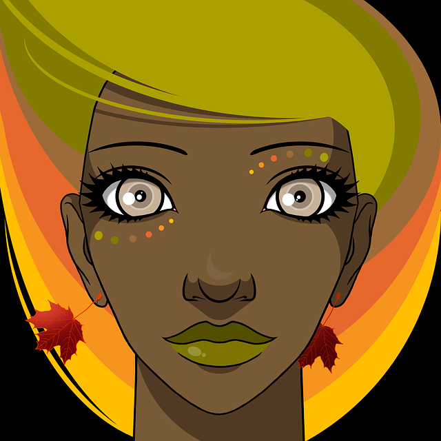Free woman autumn fall illustration