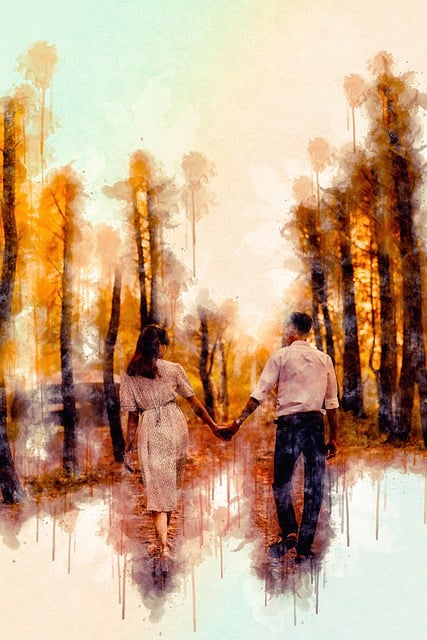 Free love romance couple illustration