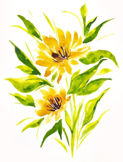 Flores, Fundo Floral, Planta, Aquarela