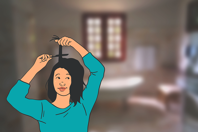 Free woman teasing hair hairstyle illustration