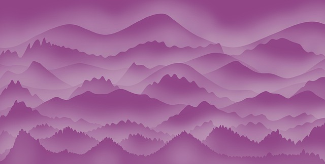 Free mountains purple background sunset illustration