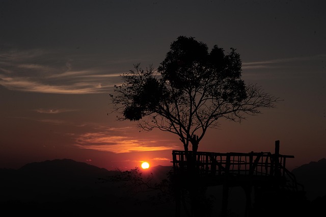 Sonnenuntergang, Himmel, Dämmerung