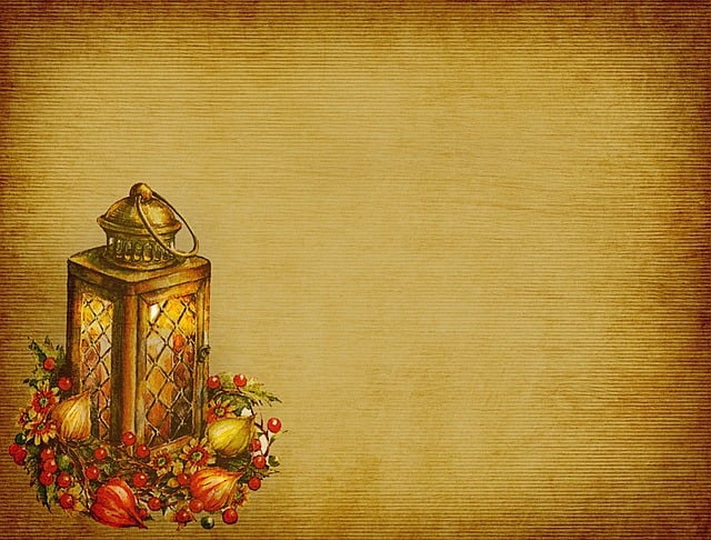 Free vintage lamp christmas illustration