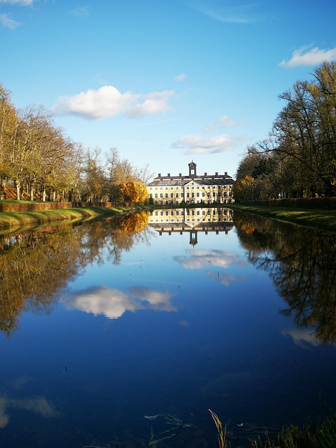 Park, Gebäude, See, Fluss, Reflexion