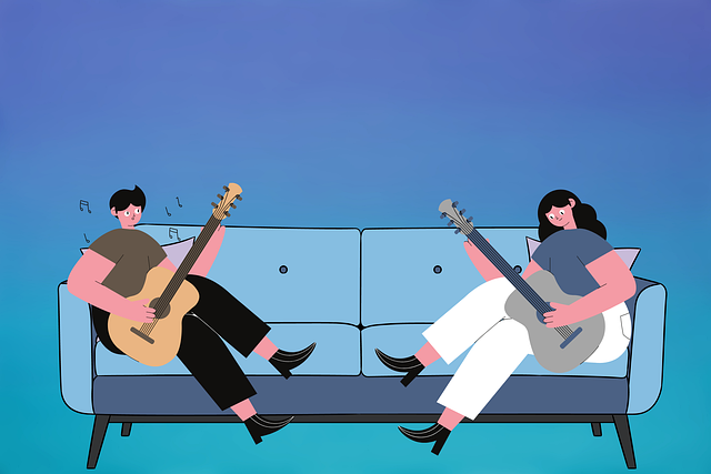 Gitarre, Musik, Paar, Gitarre Spielen