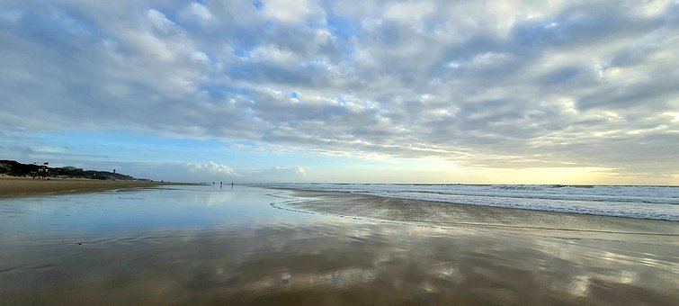 Caminhada, Costa, Praia, Mar, Romântico