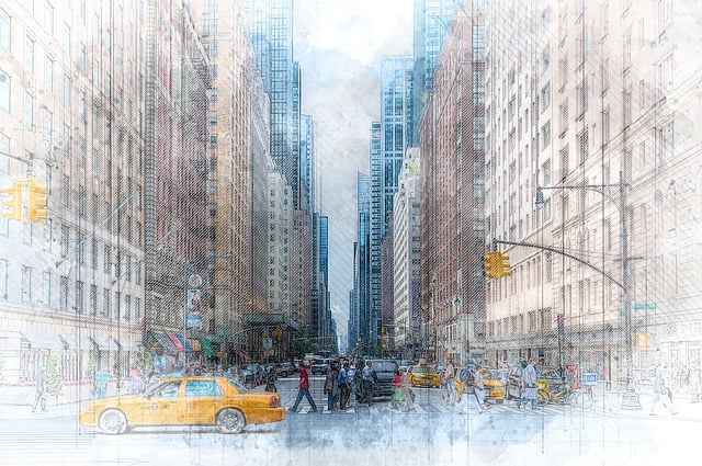 Free new york city city road illustration