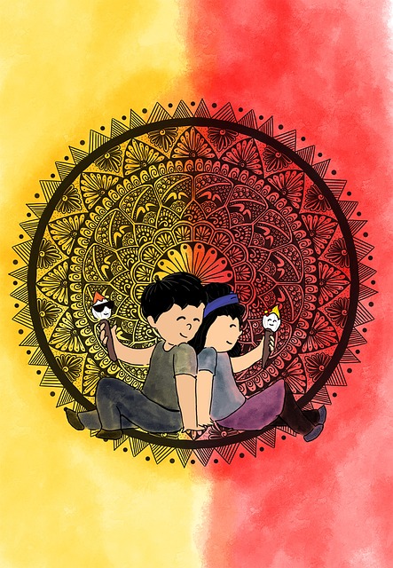 mandala, couple, graphic, line art, relationship, mandala, mandala, mandala, mandala, mandala