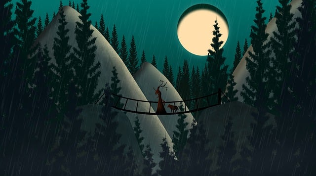 Free background mountains rain illustration