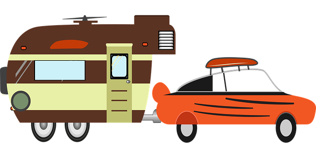 Free caravan pickup truck vector