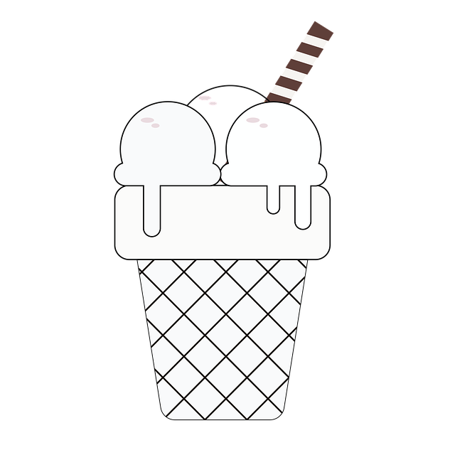 Free Ice Cream Coloring illustration and picture