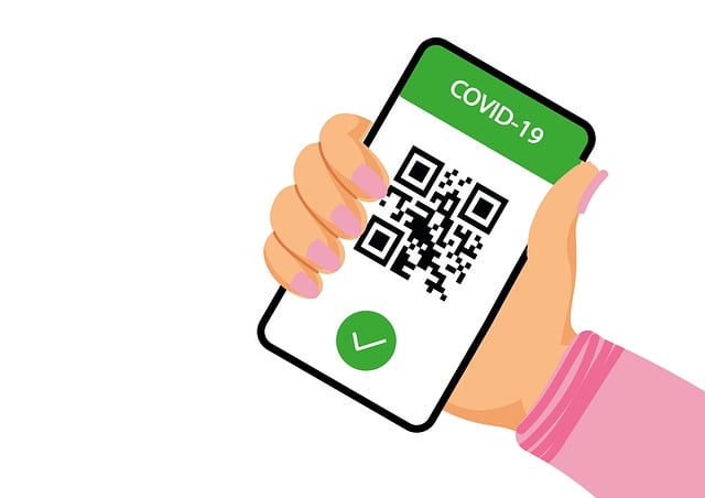 Free vaccine passport pandemic coronavirus illustration